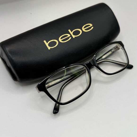 Bebe BB5085 038 Love Sick Jet Crystal Eyeglasses Black Clear Frame with Case - Picture 16 of 16